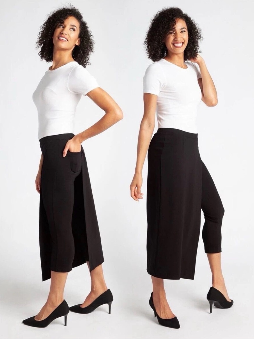 Betabrand Black Hybrid Skirt /Capris